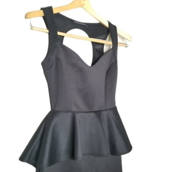 Foreign Exchange Black Peplum Sexy Back Dress - Picture 2 of 5